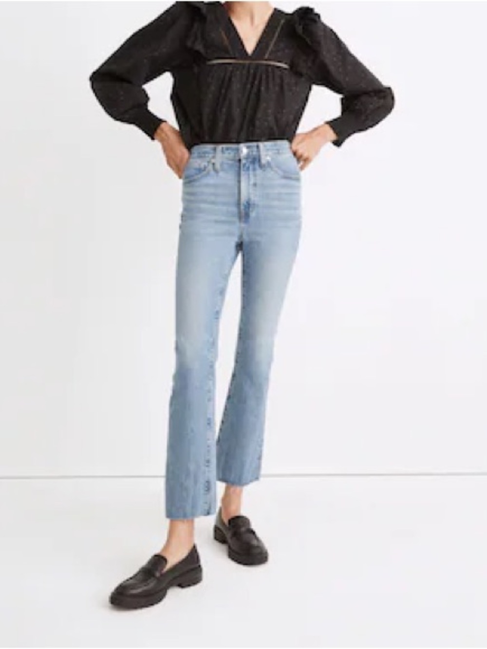 Madewell Light Blue Cropped Straight Jeans